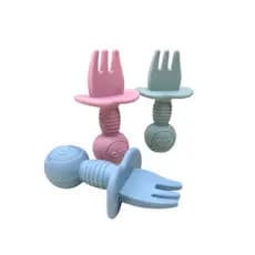 Garfo Silicone Infantil Silicone Introdução Alimentar Macio