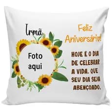 almofada personalizada com foto presente para irmã almofada decorativa aniversário