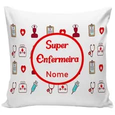 almofada personalizada para presente profissão super enfermeira com nome