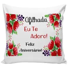 almofada para afilhada presente com frase aniversário almofada decorativa