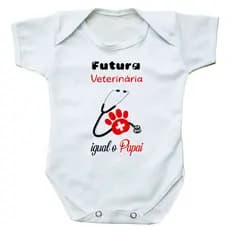 body bebe roupinha infantil futura veterinária igual o papai presente profissão bore bori bodie
