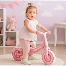 Bicicleta de Equilíbrio Infantil Rosa – Sem Pedal, Ajustável e Leve | Brinquedo Educativo para Crianças 3+ Anos