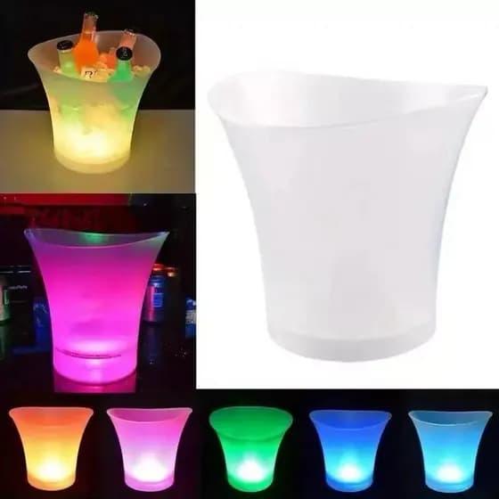 Balde Cooler de Gelo LED luz com Caixa de Som Bluetooth 6,5L – Festa, Bar e Eventos bebidas musical