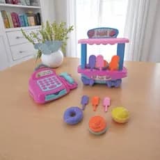 Kit Caixa Brinquedo Infantil Caixa Registradora com Sorveteira Lojinha Educativa Mercado