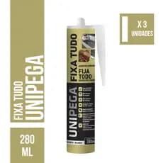 Kit 3 Colas Fixa Tudo Branca Alto Poder Adesão Até Debaixo D'água 400g Unipega