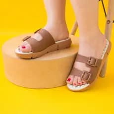 Chinelo Feminino Tamanco Ortopédico Esporão Macio Conforto Com Fivela Birk Via Angel 56.02