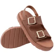 Sandália Papete Feminina Plataforma Fivela Flatform Confortável Estilosa Dia a Dia Via Angel 8304