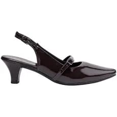 Sapato Slingback Scarpin Feminino Salto Fino Tira Fivela Social Confortável Via Angel 9501