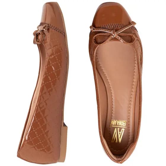 Sapatilha Feminina Bico Quadrado Bailarina Loafer Confortável Via Angel 79.01
