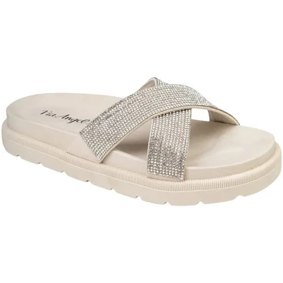 Tamanco Feminino Birk X Strass Dia a Dia Confortável Via Angel 8301