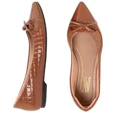 Sapatilha Feminina Bico Fino Metalassê Bordado Confortavel Via Angel 16.07
