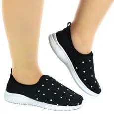 Tenis Feminino Calce Facil Meia Sliper-on Via Angel Hot Fix 23.