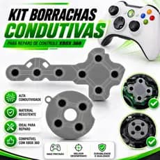 Kit Borrachas Condutivas de Controle Xbox 360 / Reparo de Borracha Condutiva P/ Controle Xbox 360 (Produto Novo)