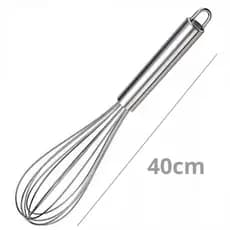 Batedor Em Aço Inox Fouet para fazer massas 40cm Grande