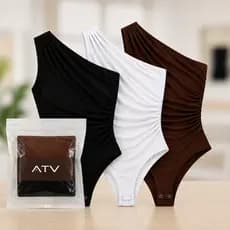 Kit 3 Body Feminino 1 Ombro Body Drapeado Elegante Bory Manga Mula Premium Colante Feminino Estiloso