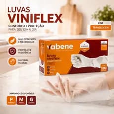 Luva Viniflex Transparente (Translúcida) TPE Sem Pó 100 Unidades P M G Vabene