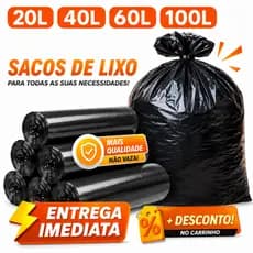 Saco de Lixo Resistente 20L/40L/60L/100L Atacado 100 unidades Direto da Fábrica