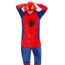 Fantasia Pijama Homem Aranha Macacão Pelúcia Kigurumi Adulto Infantil Macio