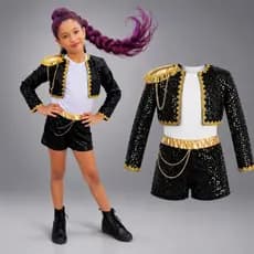Fantasia  Kpop cosplay Infantil Com Trança Cosplay Rumi  Festa Menina Guerreira do Kpop huntrix Rumi TV FILME