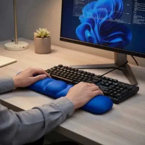 Apoio de punhos em gel para teclado azul Smart SC0065