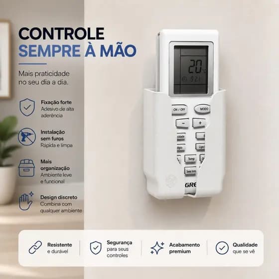 Suporte De Parede Porta Controle Remoto Universal Ar Tv Ventilador Organizador Casa Quarto Sala pc Concept 3D Print C3D