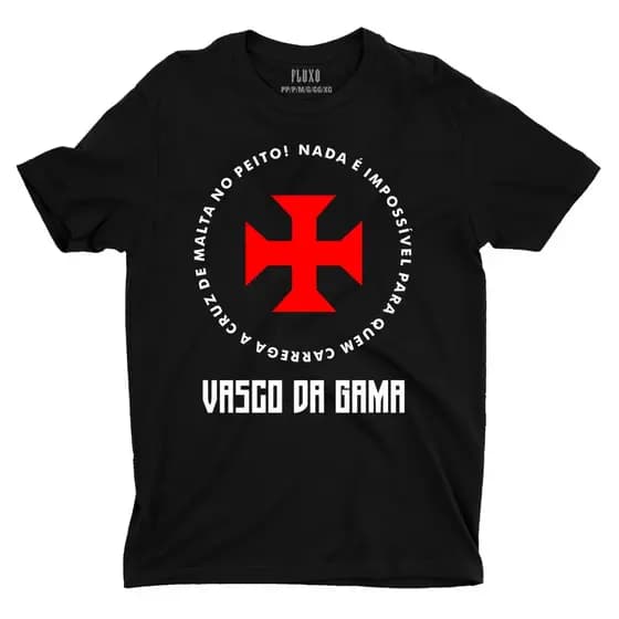 Camisa Algodão Time Futebol Esporte Bola Vasco Da Gama