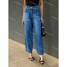 ZOEYA modern chic 435 Calça Jeans Mom Feminina Sem Elastano  Bolsos Reais