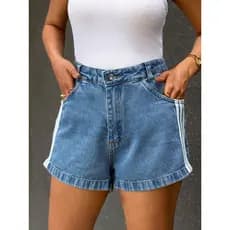 ZOEYA modern chic 371  Shorts jeans feminino  lisa sem rascada short jeans juvenil natural shorts Feminino