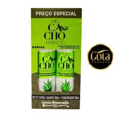 Kit Shampoo e Condicionador 300ml Meu Cacho Perfeito Óleo de Babosa Gota Dourada