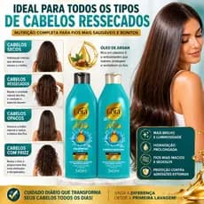 Kit Shampoo e Condicionador 340ml Uso Diário Óleo de Argan Gota Dourada