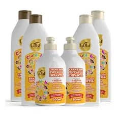 Kit Gota Dourada Infantil Clubinho Cacheados com 2 Shampoos, 2 Condicionadores e 2 Creme de Pentear