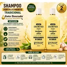 Kit 2x Shampoo 430ml Tradicional Fortalecimento Gota Dourada