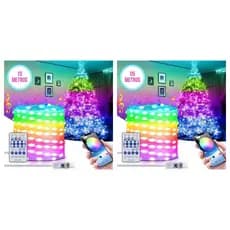 KIT Cordão de LED RGB Decoração Controle Aplicativo Bluetooth – 10 Metros + 5Metros