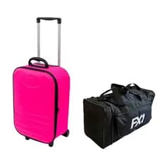 Conjunto de Viagem FX1 - Bolsa Pequena Transversal e Mala de Bordo Com Rodinhas 10kg