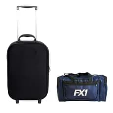 Kit de Bagagens FX1 - Bolsa de Ombro Pequena + Mala de Bordo 10kg Com Rodinhas - Padrão ANAC