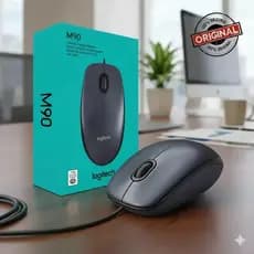 Mouse Com Fio Logitech M90 1000 DPI Óptico Ambidestro USB PC Notebook Escritório Original