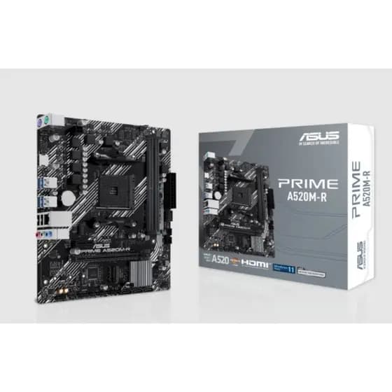 Placa-Mãe ASUS Prime A520M-R AMD Ryzen AM4 DDR4 mATX Slot M.2 NVMe HDMI Computador PC Gamer Upgrade