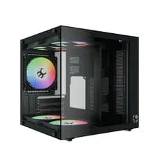 Gabinete Gamer BG-066 Life Pro Preto Lateral Vidro Temperado 5 Fans Rainbow Micro-ATX Mini-ITX