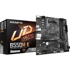 Placa-Mãe Gigabyte B550M K AMD Ryzen AM4 DDR4 mATX Duplo Slot M.2 NVMe PCIe 4.0 PC Gamer Upgrade