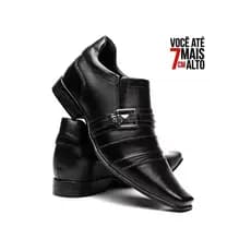 Sapato Social Masculino Em Couro Legitimo Aumenta Altura 7cm  com cinto social