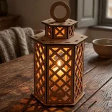 Luminária Para Velas De Madeira Luminaria Marroquina De Mesa Porta velas em MDF