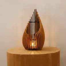 Luminária Para Velas De Madeira Luminaria De Mesa Porta velas em MDF