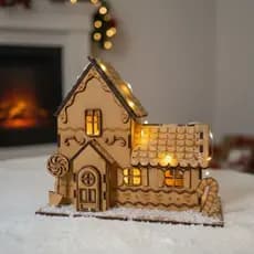 Casinha Decoração Natal Mdf 3mm Cru