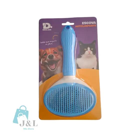 Escova Tira Pelos PET Autolimpante Gatos e Cachorros