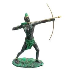 Imagem Oxóssi Orixá Indio Estatueta em Resina 28cm Vestes Verde