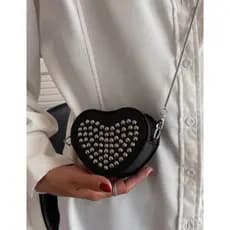 Bolsa feminina coração pequena transversal