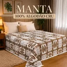 Manta Artesanal Para Sofá ou Cama 100% Algodão 2,10x2,40 Alto Padrão Versalhes
