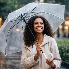 Guarda-chuva Transparente Automático Reforçado 8 Varetas Transparente