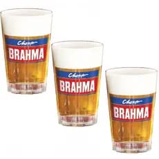 Kit 3 Copos de Vidro Caldereta Brahma, Copos de Cerveja e Chopp 350m - Ruvolo