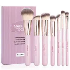 Kit de Pincéis de Maquiagem Profissional 7 Peças – Cerdas Macias e Cabos Rosé